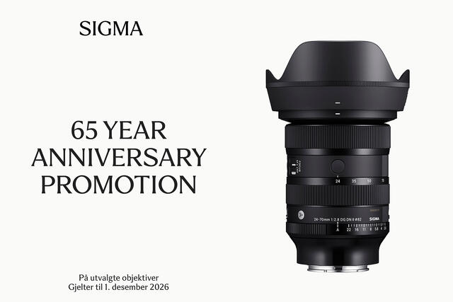 Sigma fyller 65 år - spar opptil 2.200,- på objektiver